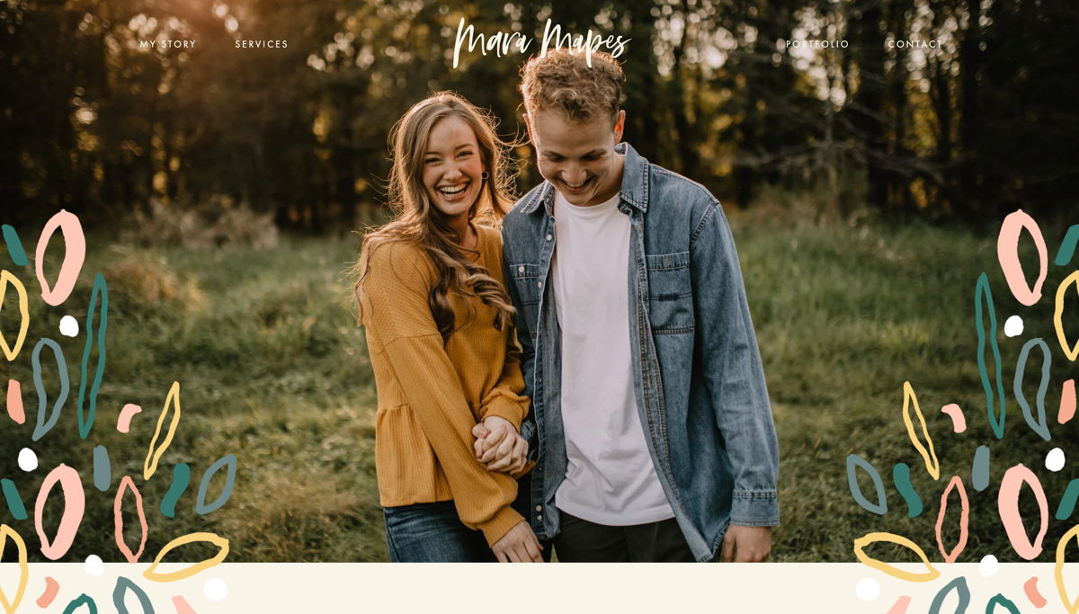 Screenshot of Mara Mapes, from the photography websites collection.