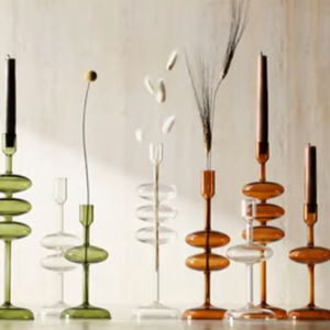 Crate & Barrel - Candelabro Venezia en Vidrio 35 cm