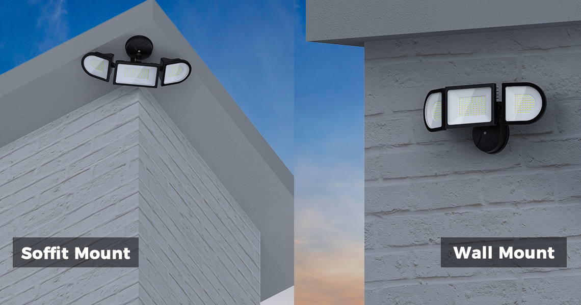 Olafus 100W Exterior LED Security Lights Installation