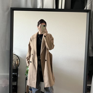 manteau beige oversize 