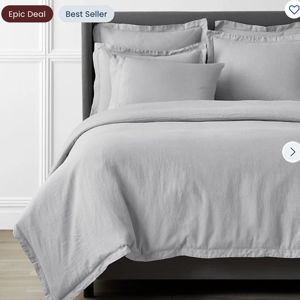 Gray | King| Relaxed Linen Duvet Cover | The Company Store