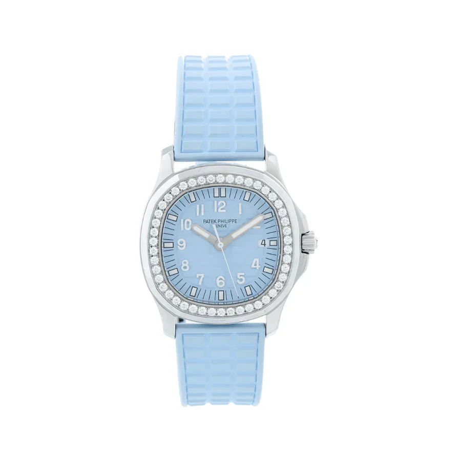 Patek Philippe Lady Luce 5067A-022 SS RARE Light Blue Dial / Diamond Bezel Aquanaut