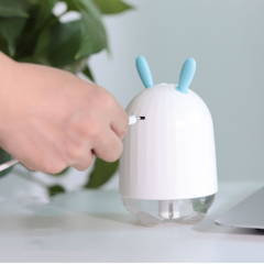 Mini brumisateur lapin avec lampe à LED USB bleu alimentation
