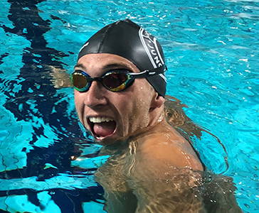 Swimmer wearing Vorgee Swim Goggles