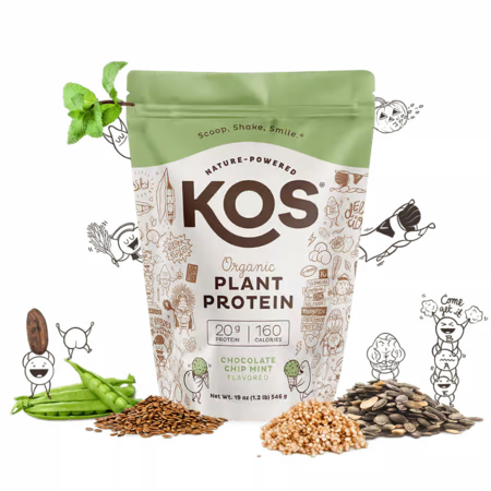 KOS Organic Plant Protein, Chocolate Chip Mint, 14 Servings