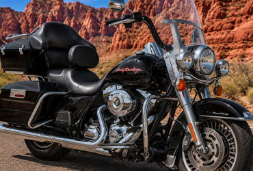 2013 HARLEY-DAVIDSON FLHRC ROAD KING CLASSIC (VIVID BLACK) motorcycle for rent near Las Vegas, NV
