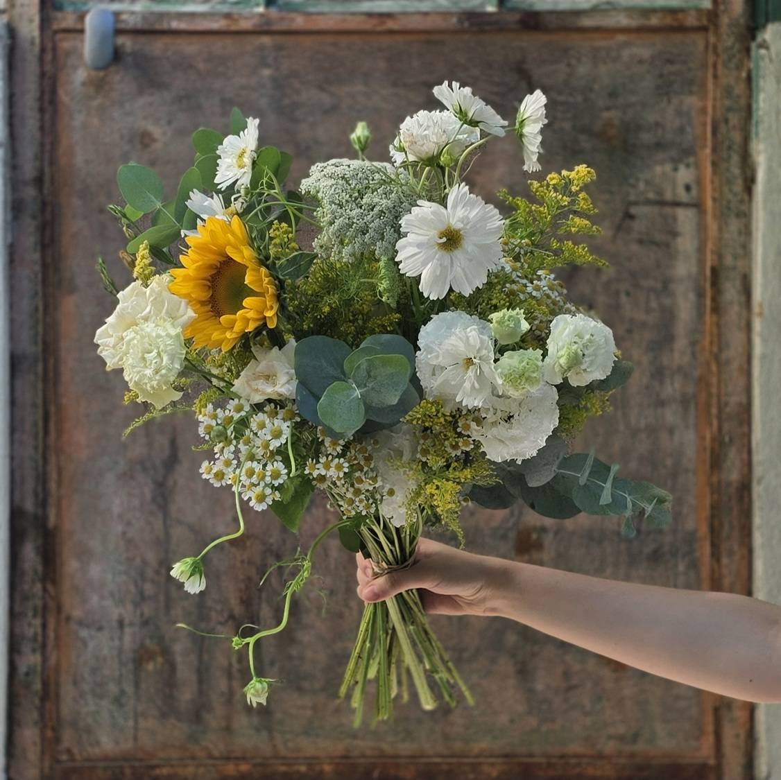 Peigne en fleurs séchées mariage