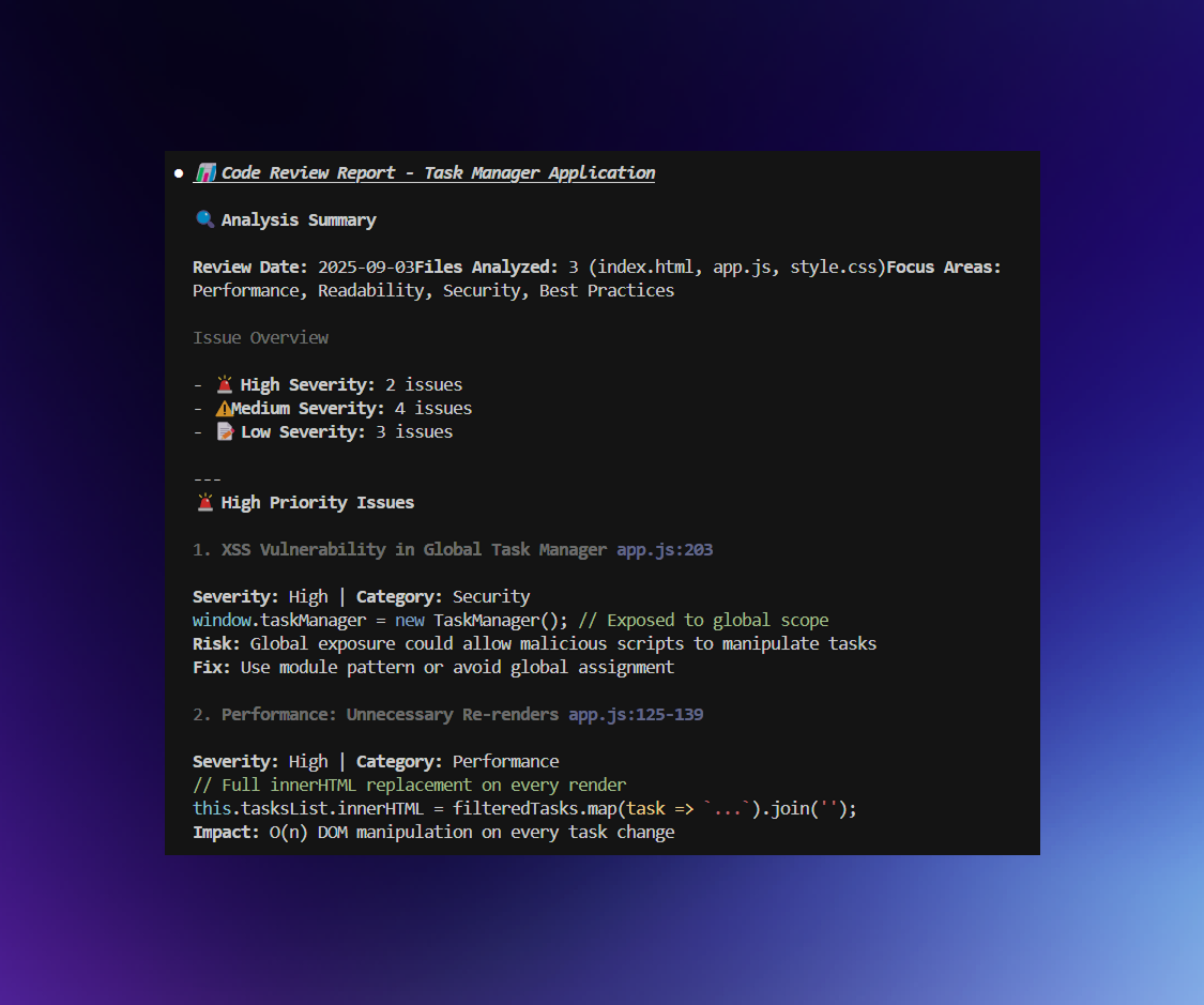 Code Review Command