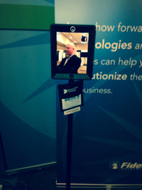 Fidelity robot FaceTime making conversation with correspondent Tim Welsh. 