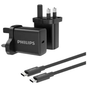Philips Wall charger 30W with cable C-C DLP5312NB Black