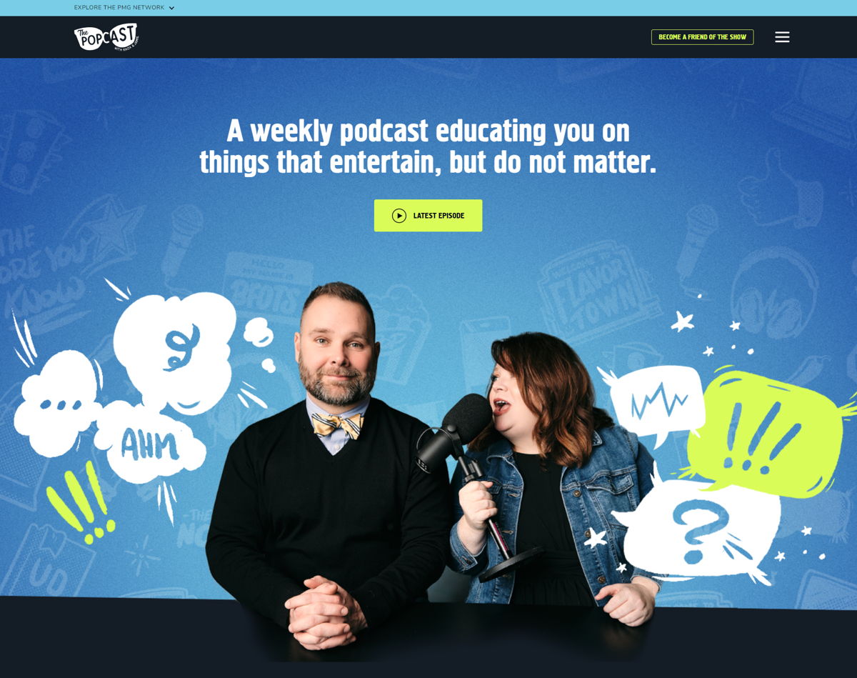 Screenshot of The Popcast with Knox and Jamie, from the podcast websites collection.