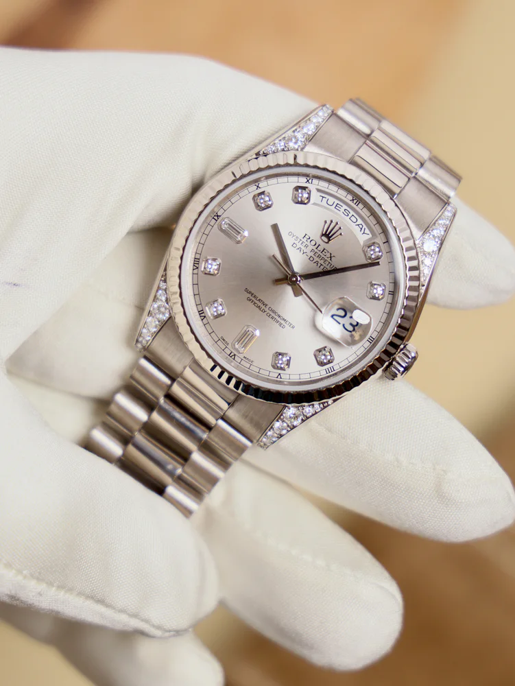 Day-Date 36 Grey Sunburst Diamond Dial, image 1