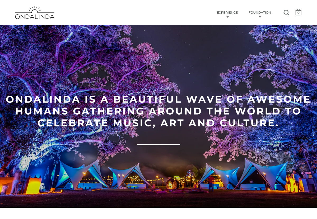 Screenshot of Ondalinda, from the nonprofit & charity websites collection.