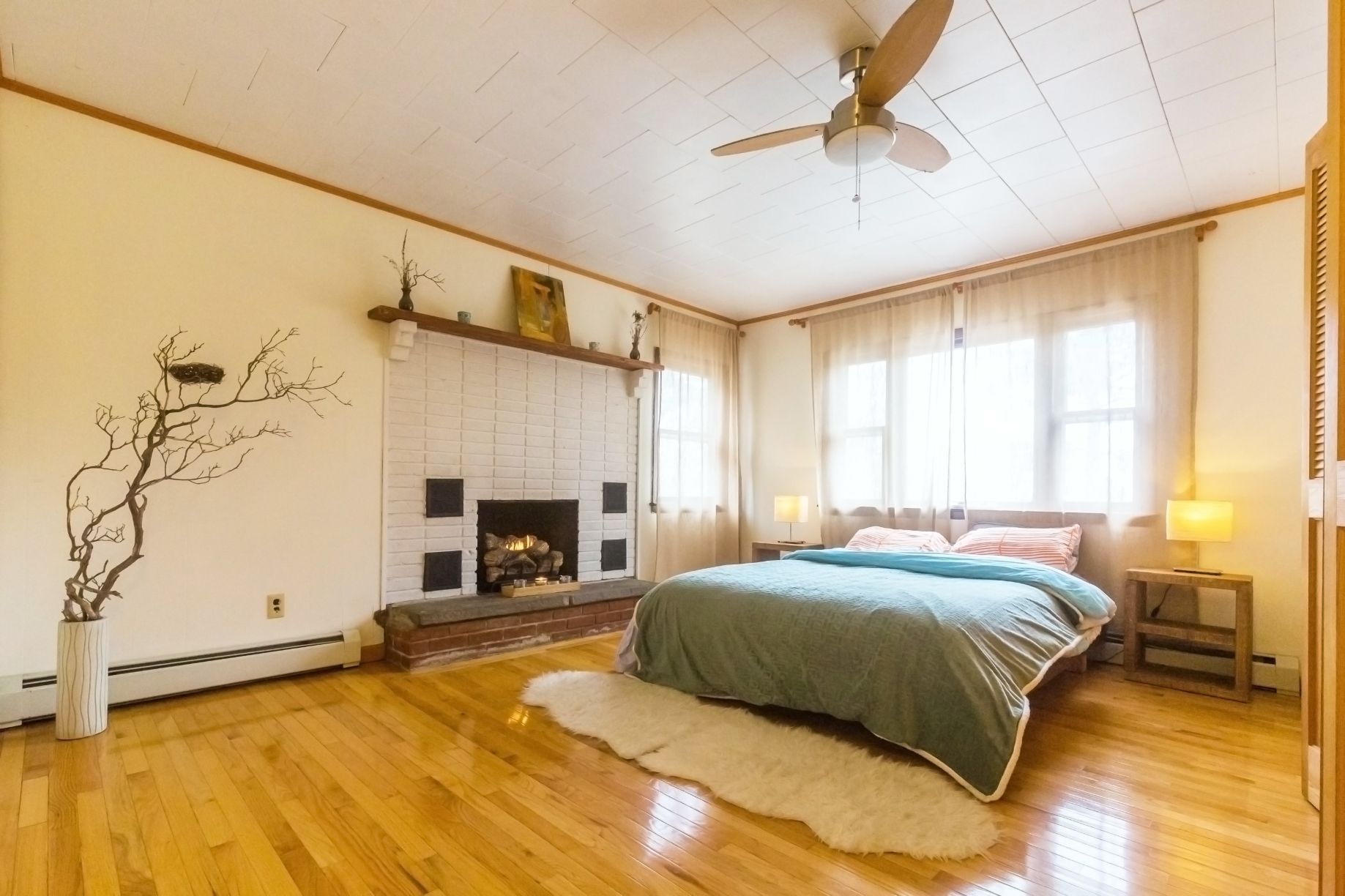 bedroom with electric baseboard heater