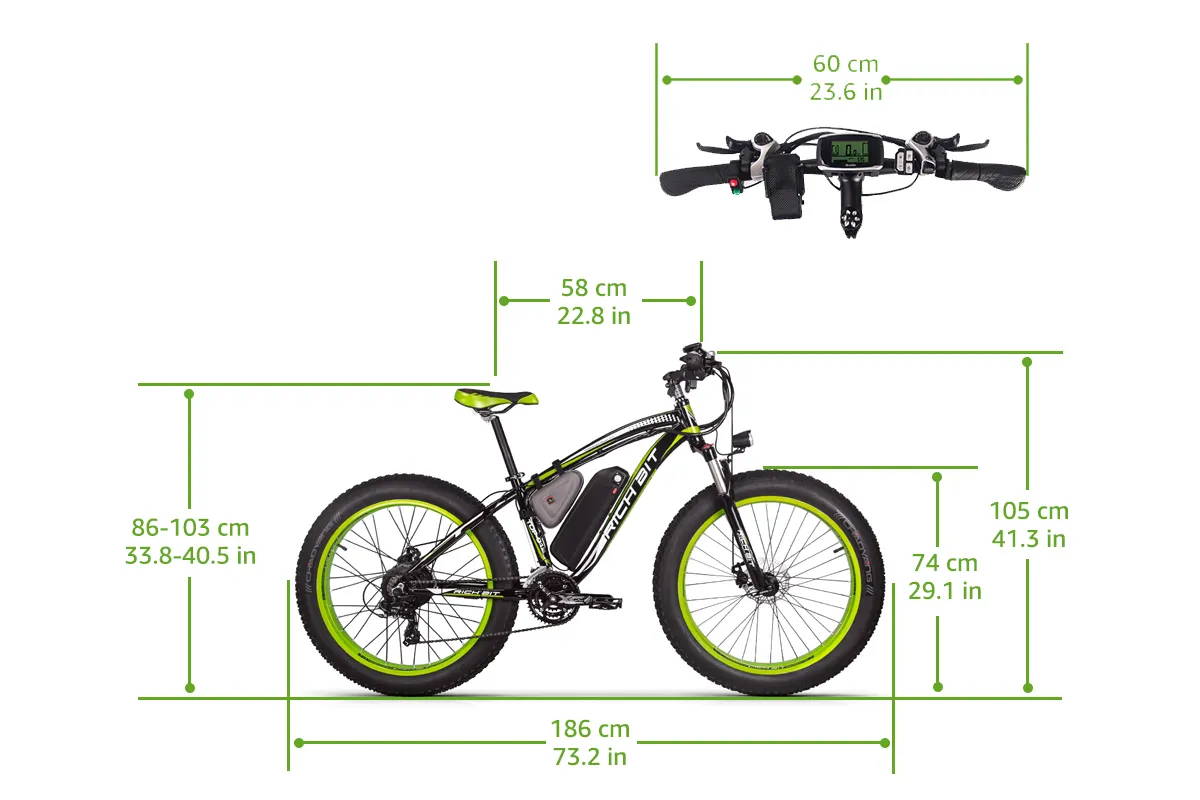 RICH BIT TOP 012 Leistungsstarkes 1000 W 48 V 17 Ah elektrisches Fatbi Rich Bit eBike