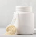 white jar of collagen powder