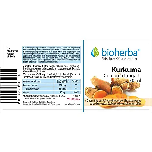 Kurkuma, Curcuma longa L., Tropfen, Tinktur 50 ml