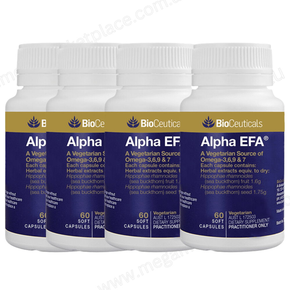 Lot of 4| BioCeuticals Alpha EFA 60 Capsules