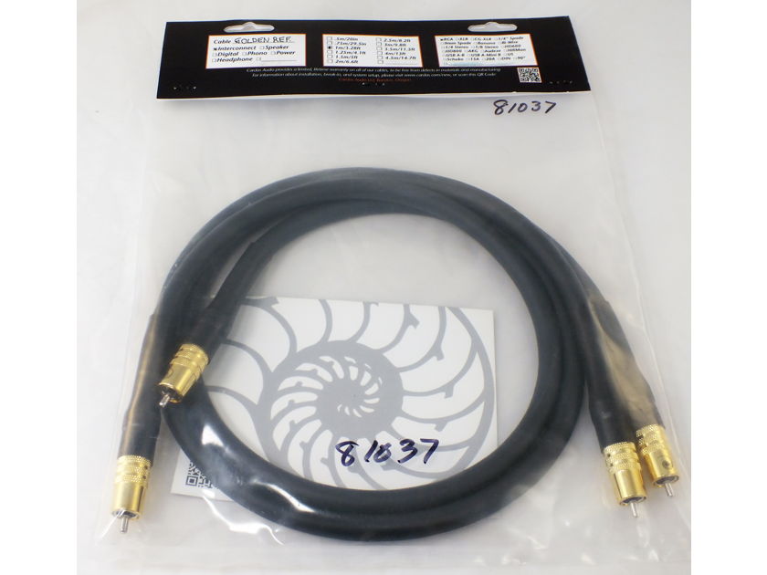 CARDAS AUDIO Golden Reference “legacy” Interconnect Cable (1M Pair - RCA); Certificate of Authenticity; New-in-Box/Bag; 50% Off Retail