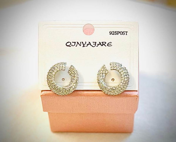 Silver Hoop Earrings - Image 2