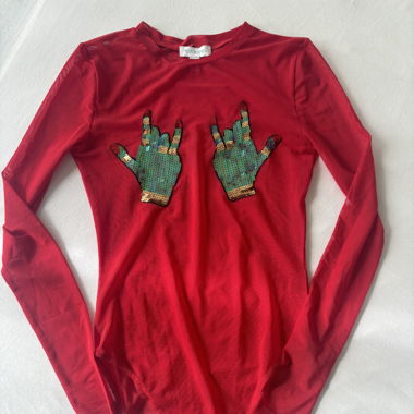 Roter Pailletten Body