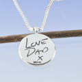 handwriting inscription on an ashes necklace, the perfect inscription idea