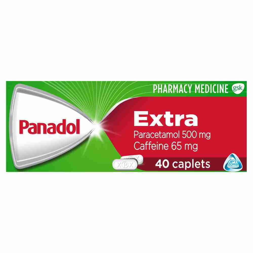 Panadol Extra for Pain Relief, Paracetamol & Caffeine -  500mg 40 Caplets