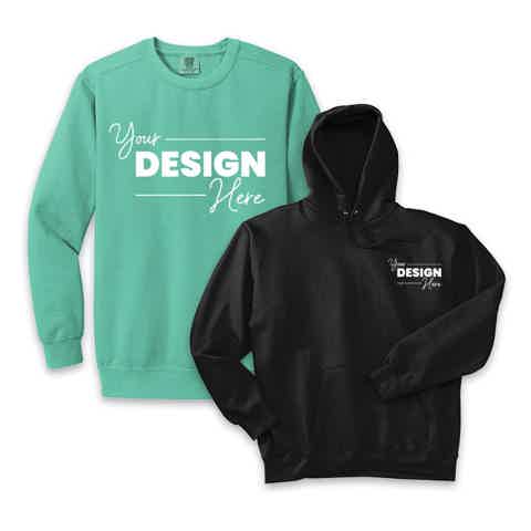 Bulk Wholesale Custom Crewneck Sweatshirts and Hoodies printed with logo for your business or event
