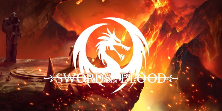 Image of Swords of Blood Crypto showing a dragon logo in fire