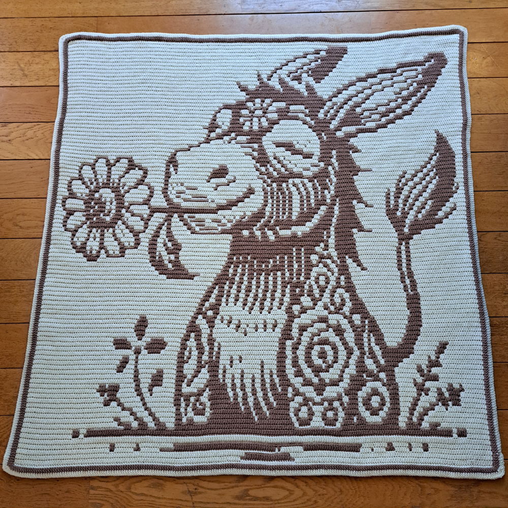 Donkey Daisy | Overlay Mosaic Crochet Blanket PDF Pattern