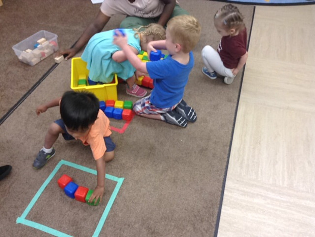 How many blocks can fit in the square?
