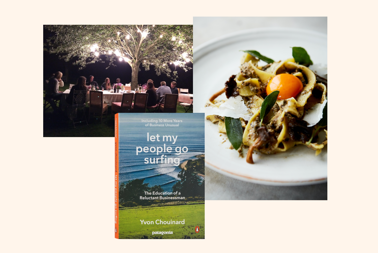 Emily, Spook, Parpadelle Wild Mushroom and Let my people go surfing, book