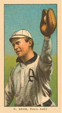 A 1910 baseball card of Harry Davis.