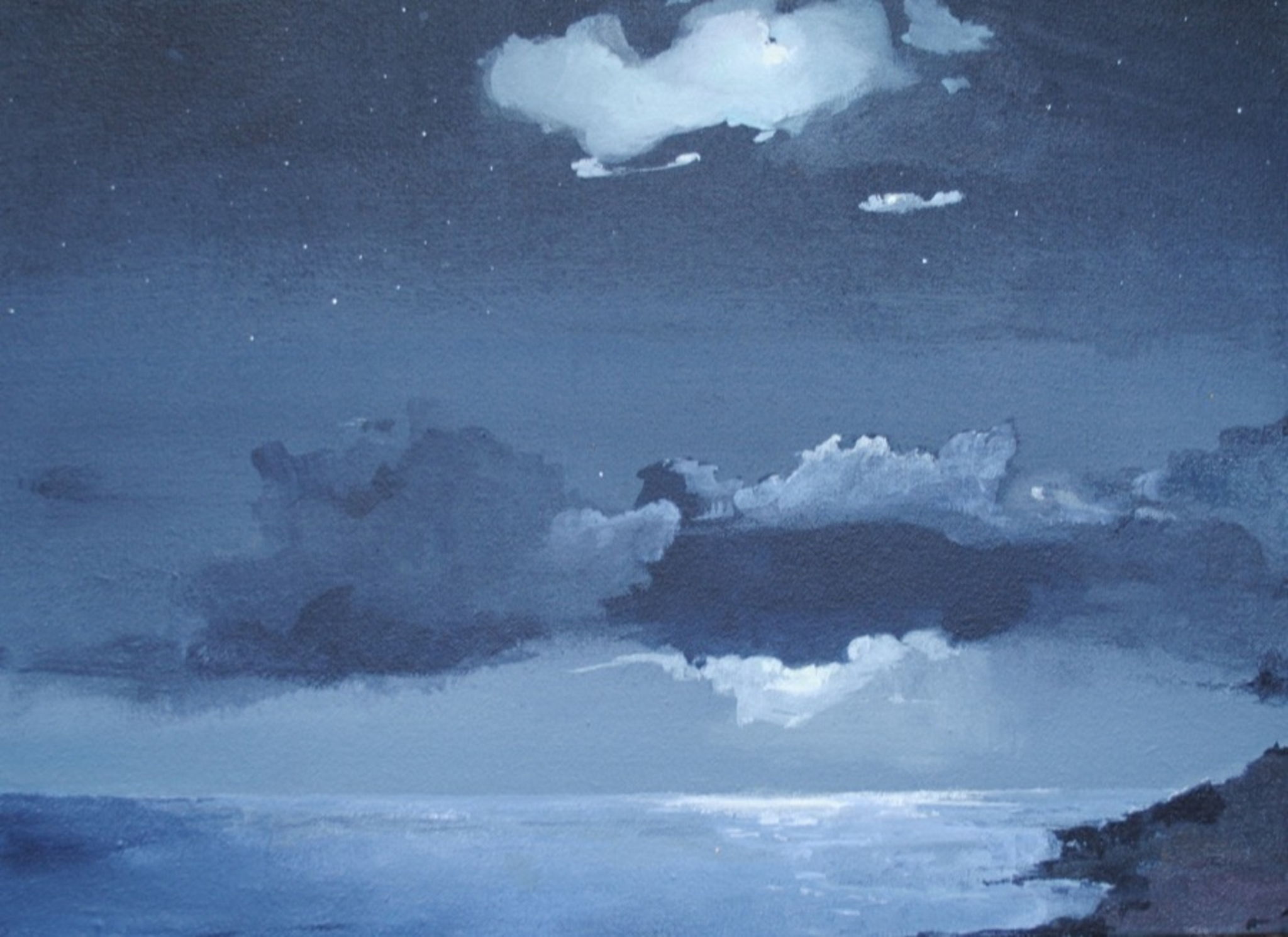 Seaside at night