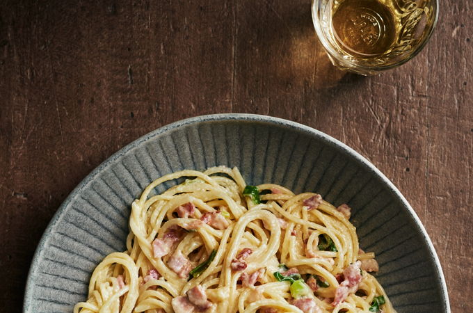 Spaghettinis carbonara à l’américaine