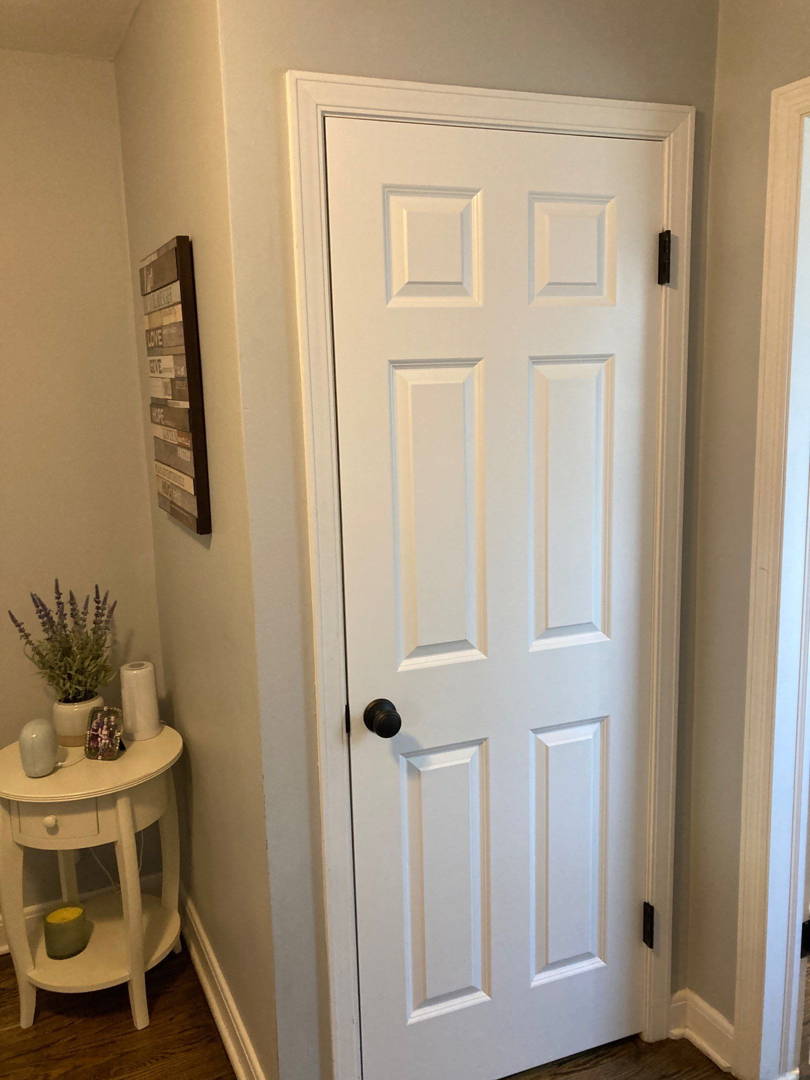 Interior door in a room