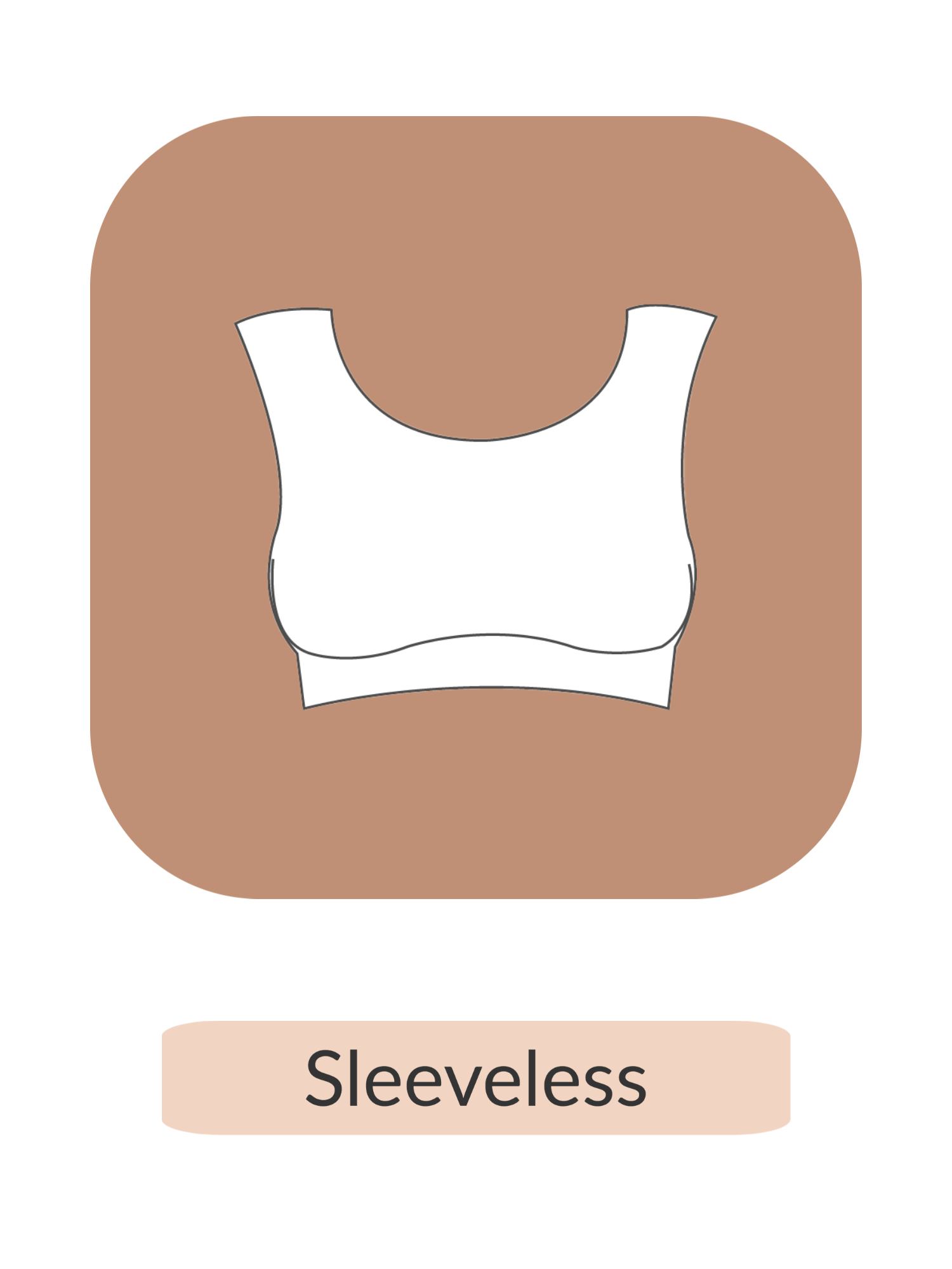 White sleeveless bra top with text 'sleeveless' on it.