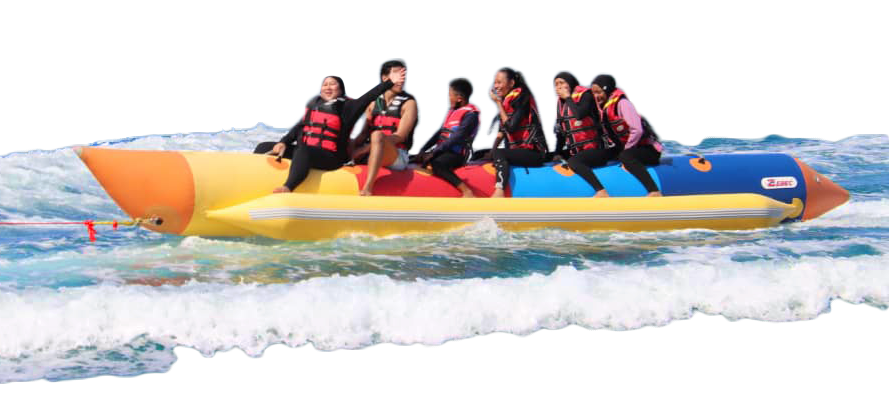 Free Banana Boat Rides for Party Boat Kota Kinabalu Day Trip