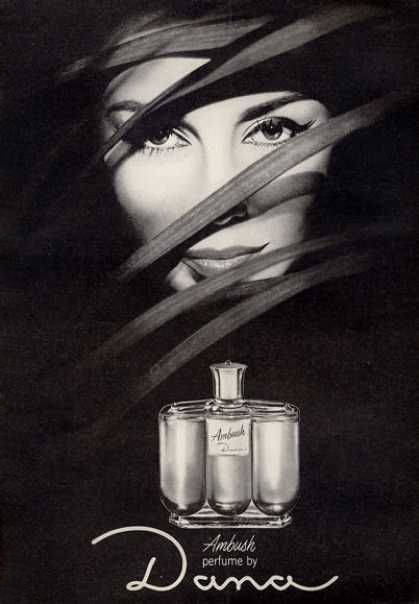 Vintage ad of Ambush perfume 1960s.