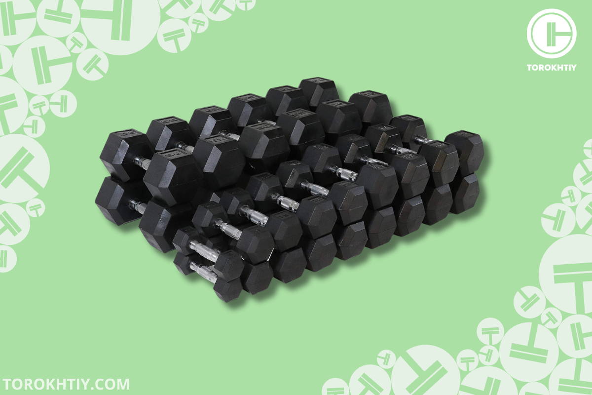 WF Athletic Supply Rubber Coated Hex Dumbbells