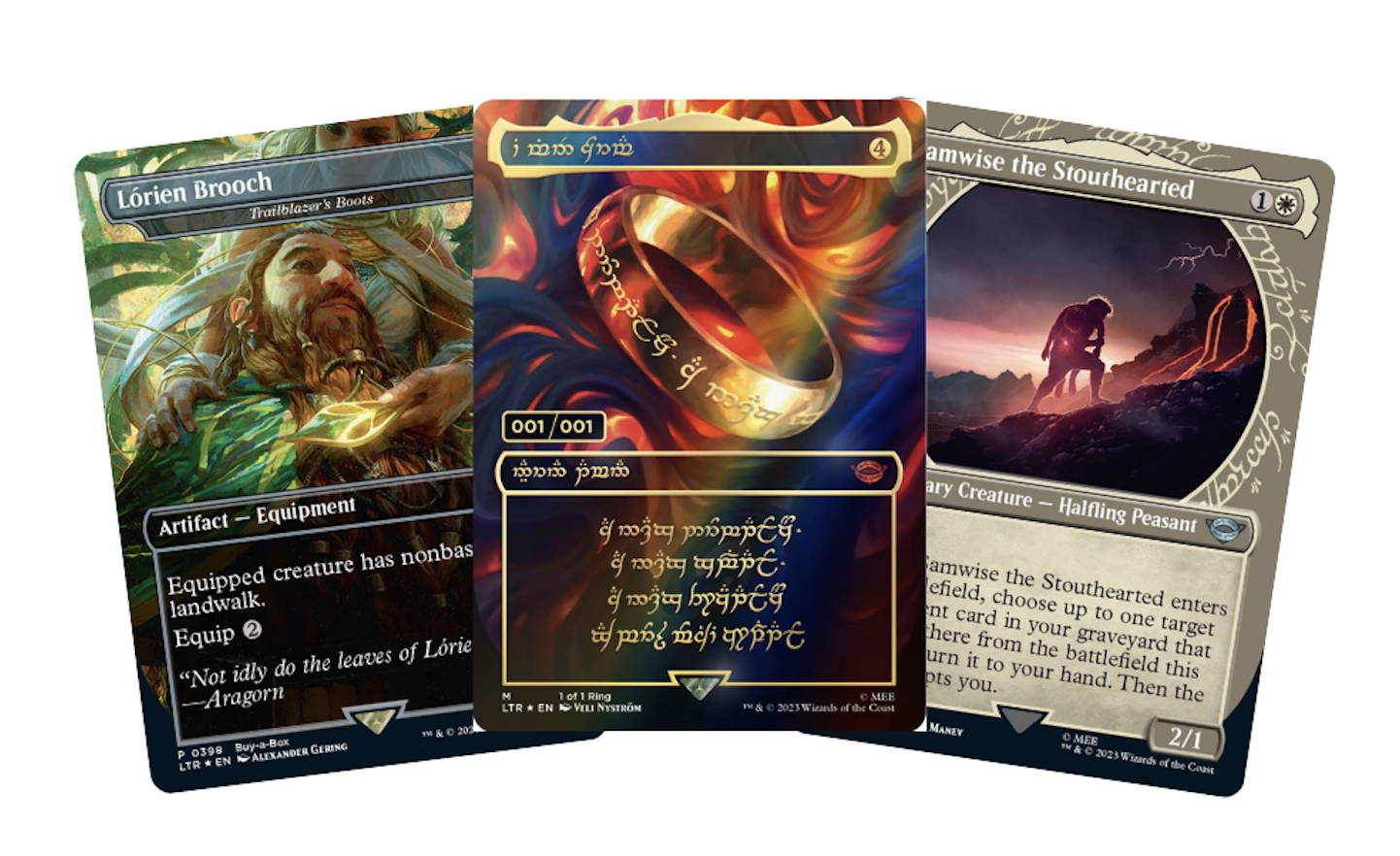 Lord of the Rings: Tales of Middle-earth spoiled singles and the 1 of 1 ring card. 
