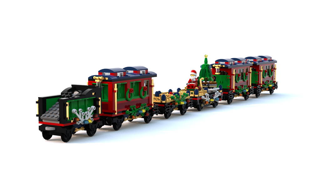 lego christmas train moc