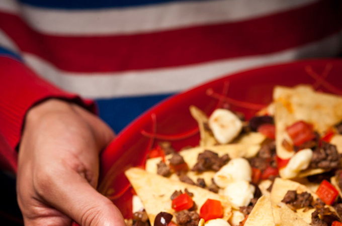 Nachos avec fromage en grains