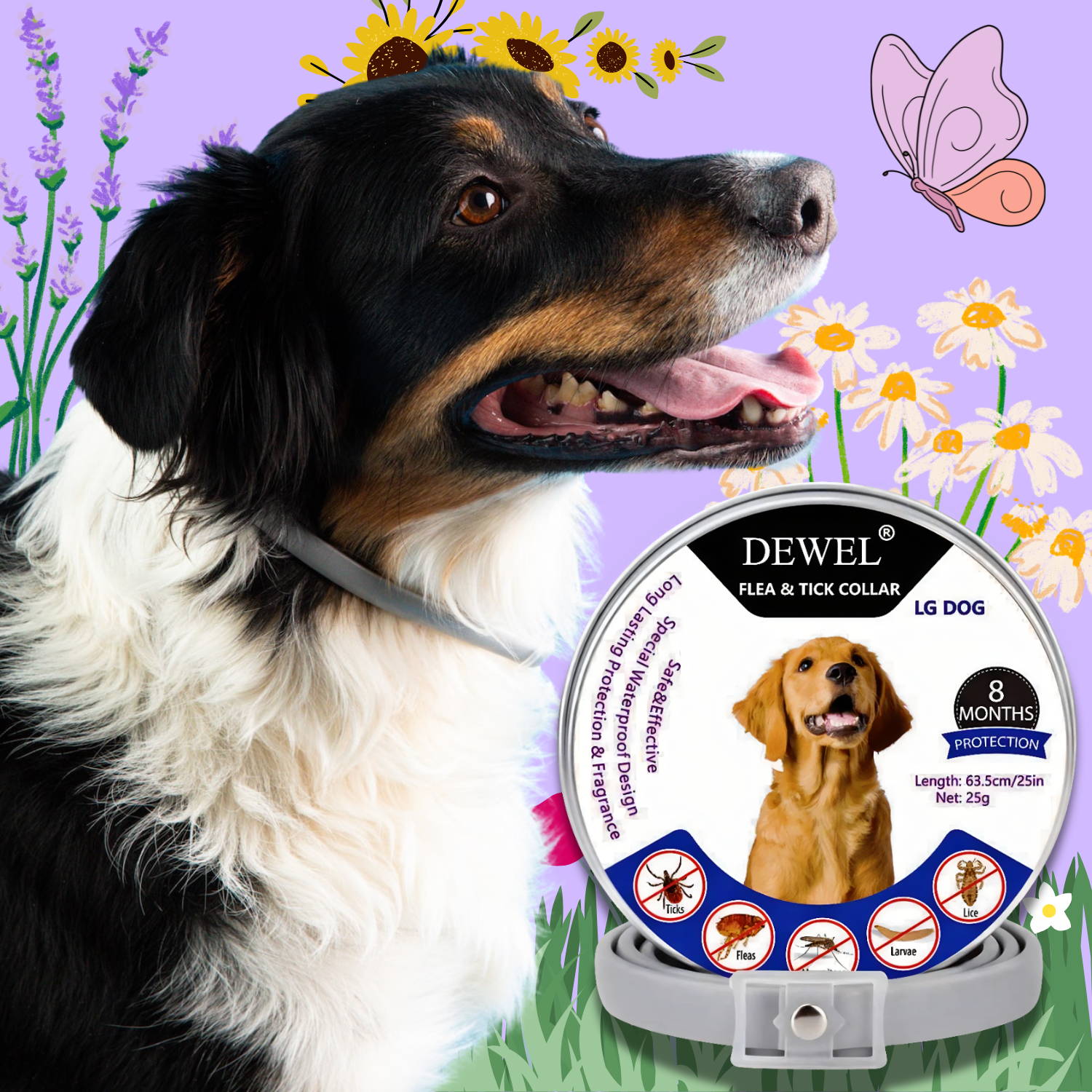 Flea Tick Prevention Collar for Dogs — DEWEL™