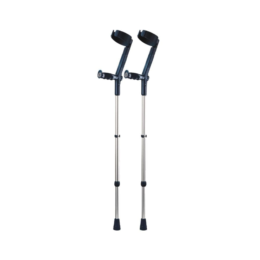 Rebotec Safe-In-Soft - Forearm Crutches With Cuff & Hinge - Black