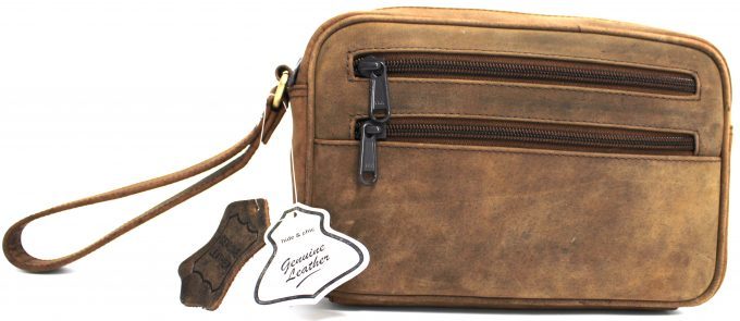 Genuine Leather Man Bag Brown Style 52012 - Image 9