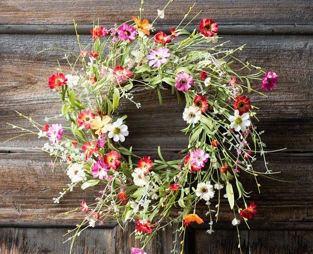 wildflower artificial wreath with airy design