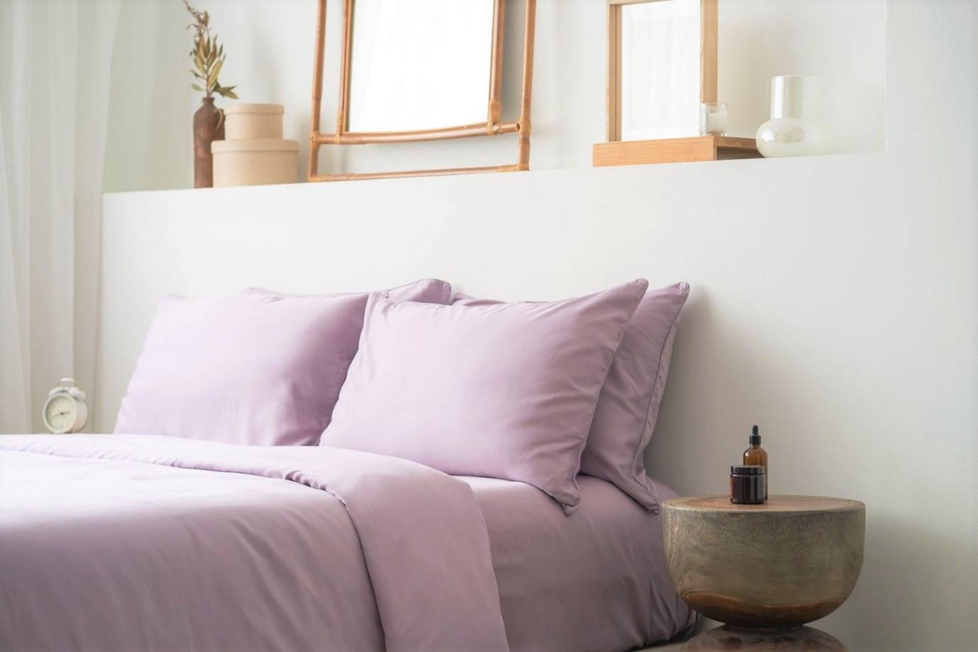Weavve's TENCEL™ Deluxe Set Bed Sheet in Lilac Mauve