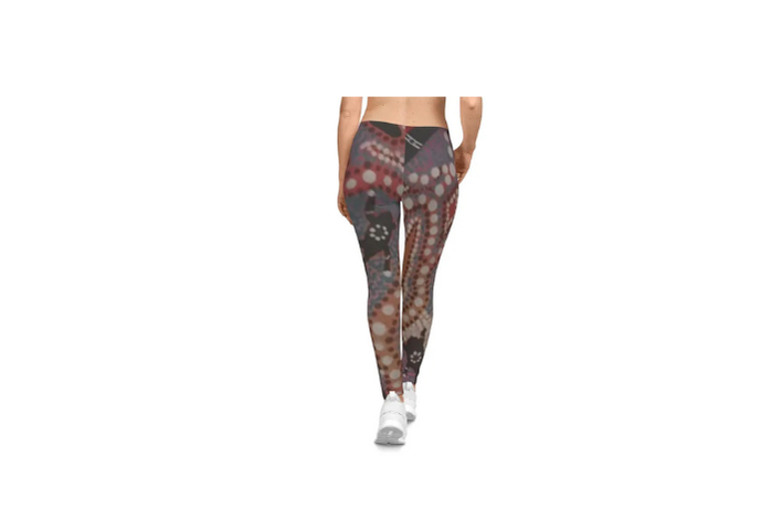 Bohemian Art Print Leggings, Women's Yoga Pants - Image 3