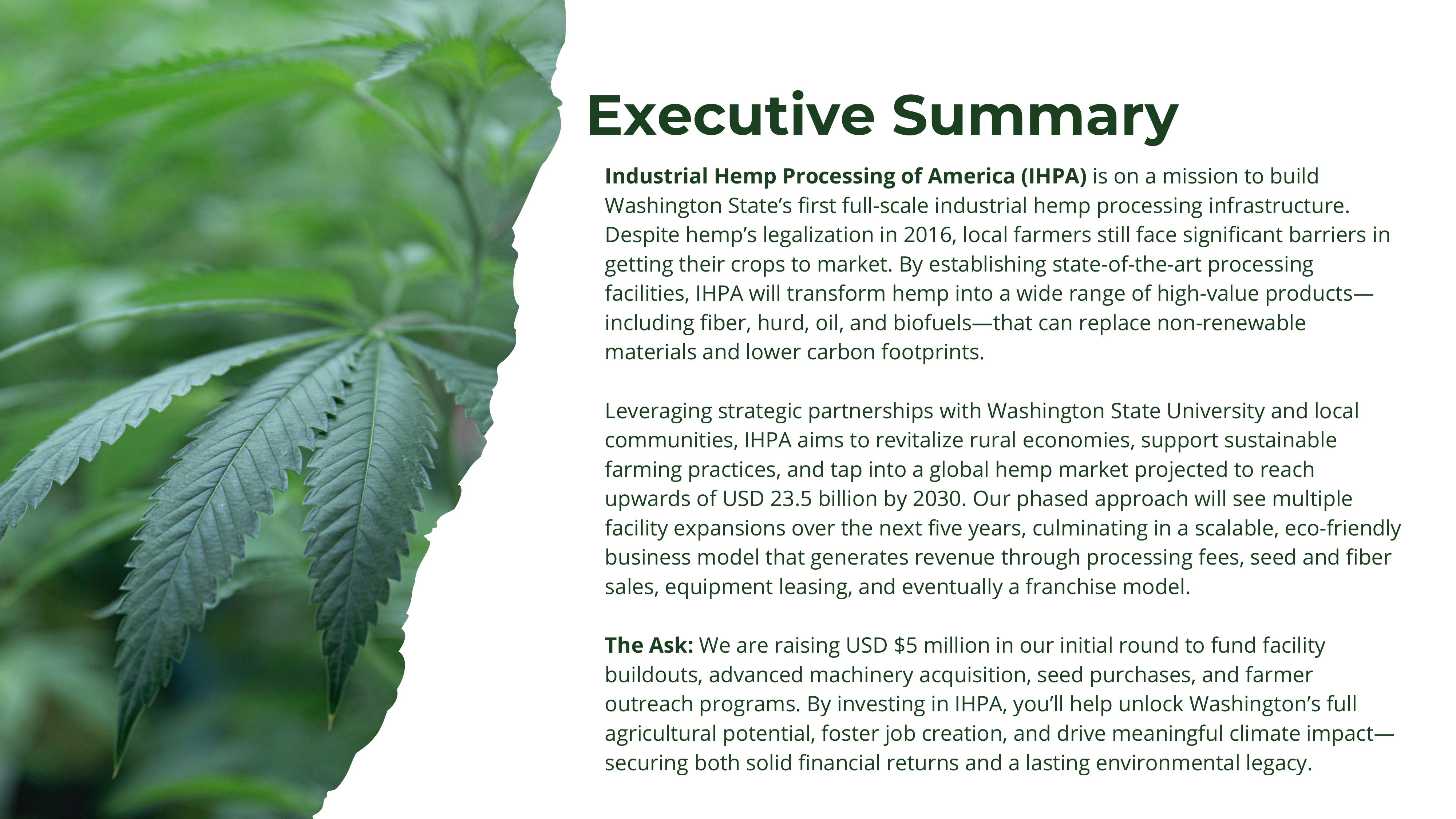 Reserve in Industrial Hemp Processing of America | We are building the ...